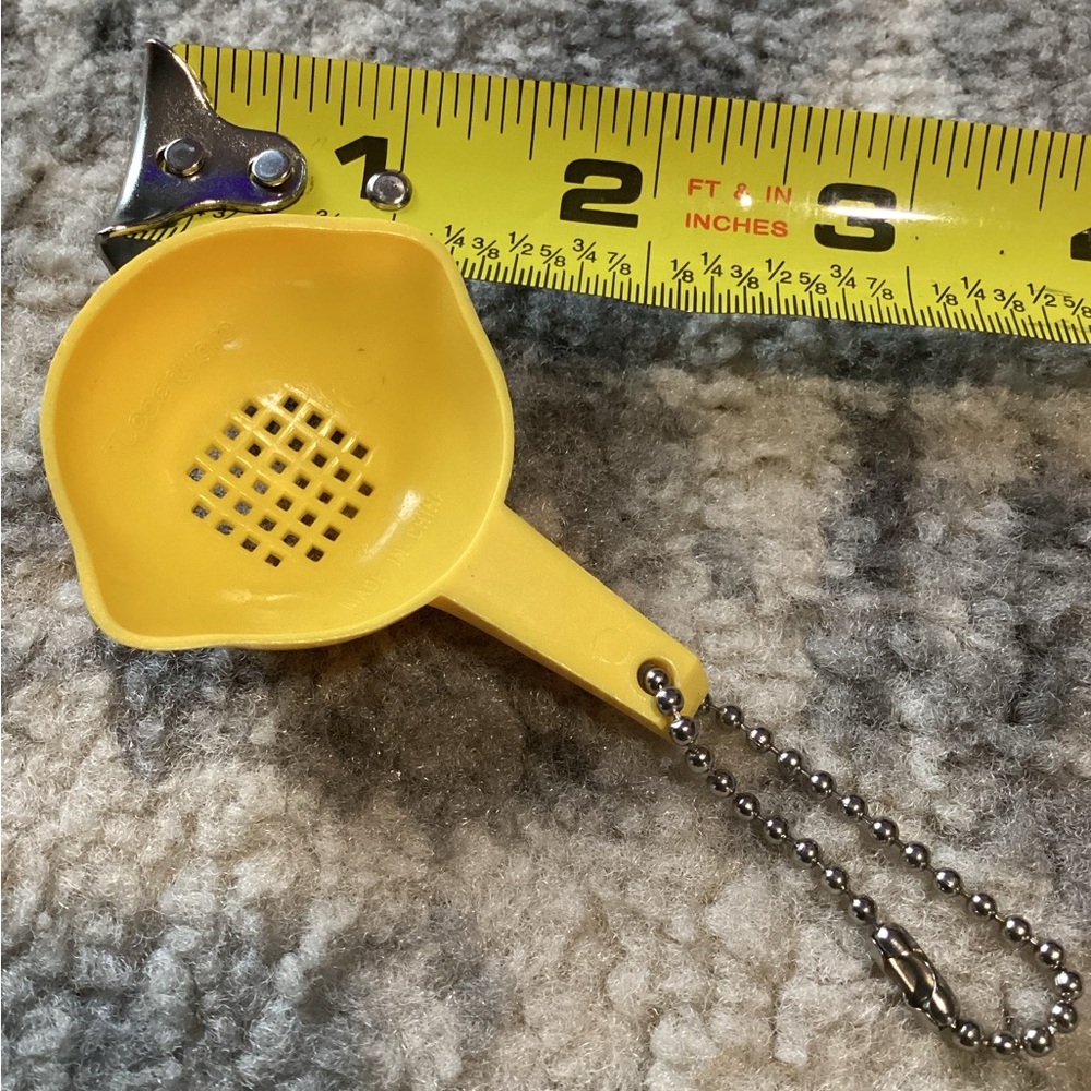 Vintage Tupperware Yellow Miniature Colander Strainer Keychain